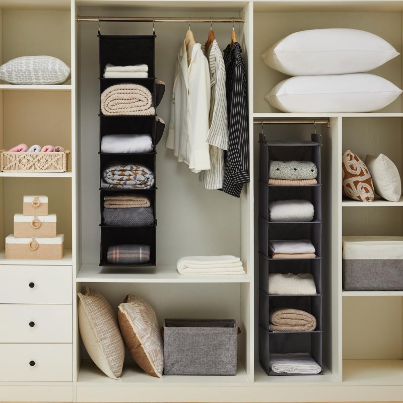 YOUDENOVA Hanging Closet Organizers and Storage, 6-Shelf Hanging Closet Shelves, Black - Image 3